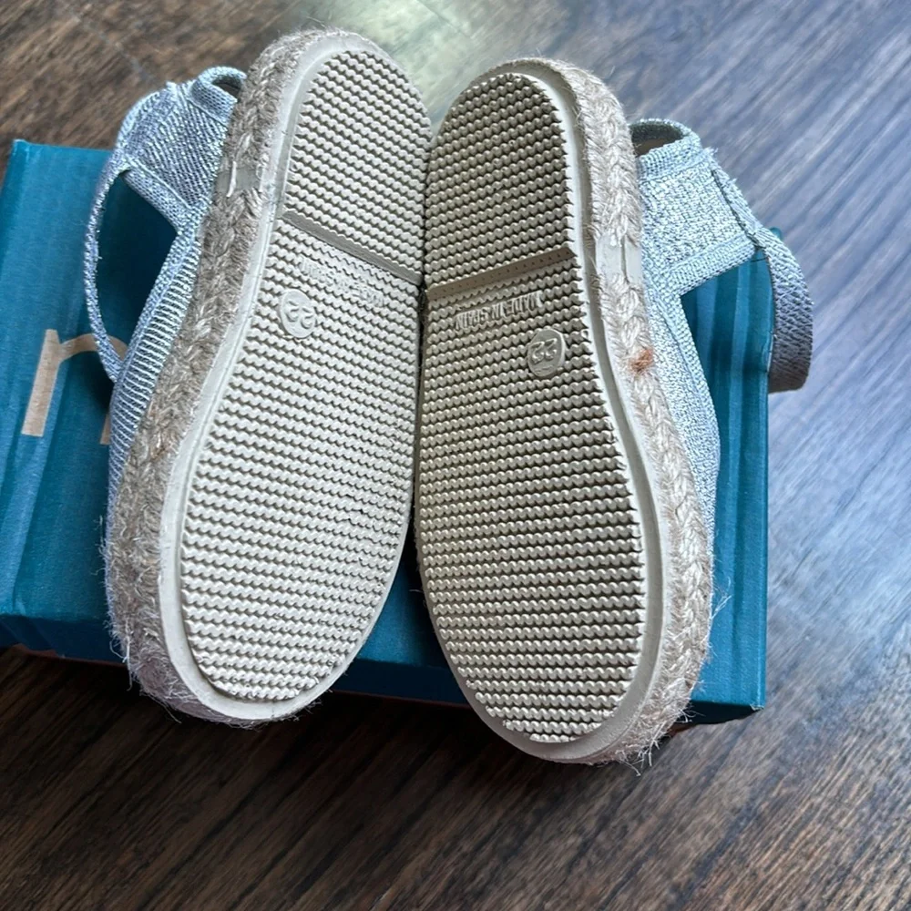 Namoo Silver Espadrille Flats